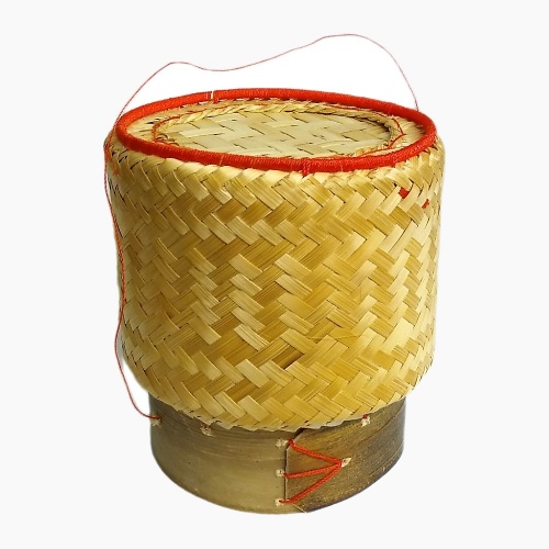 Deliver Oriental Bamboo Basket For Serving Sticky Rice - 6''