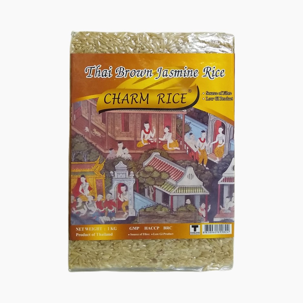 Thai Charm Thai Brown Jasmine Rice - 1kg [BB 1.8.27] - yumyumthaishop.co.uk